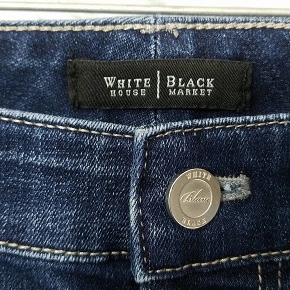 WHBM Blanc Cuffed Crop Jeans Sz 4 - Picture 5 of 8